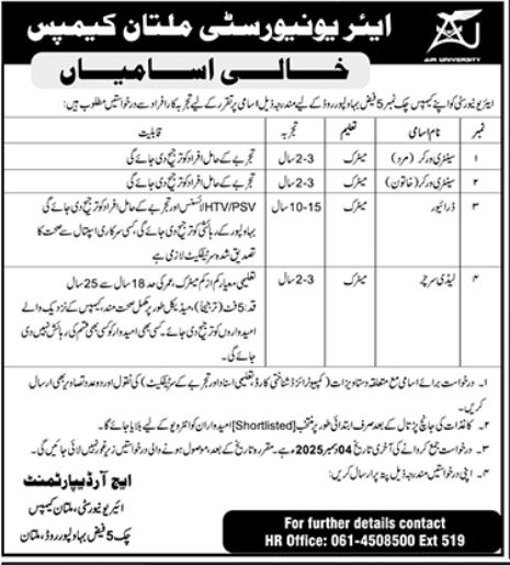 Latest Air University Multan Jobs 2025